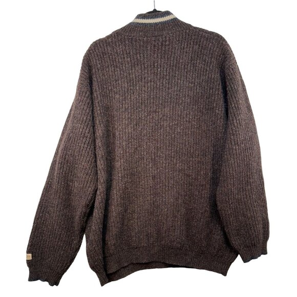 Columbia Sportswear Mens 100% Shetland Wool 1/4 Zip Sweater L Brown - Picture 10 of 14